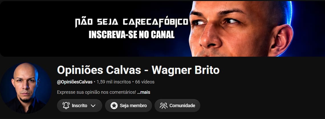 Canal Opiniões Calvas Youtube